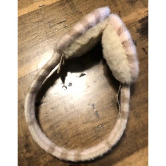 PREOWNED $236 BURBERRY PINK CASHMERE NOVA CHECK EARMUFFS - Picture 3 of 7